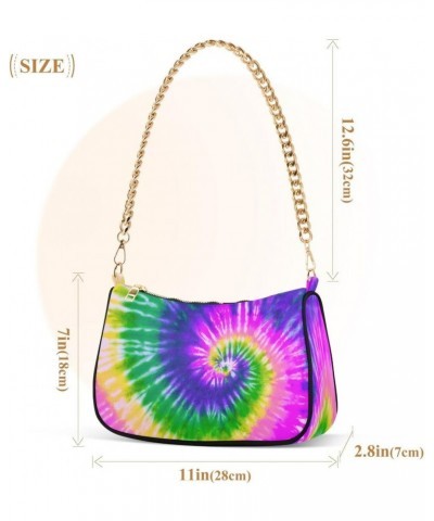 Green Purple Tie Dye Women's Handbags Tote Crossbody Bag Purse Ladies Shoulder Bag Hobo Handbag $16.79 Totes