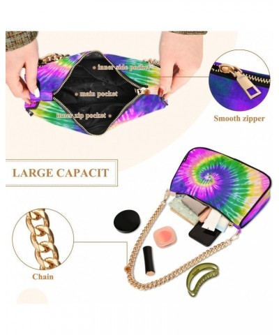 Green Purple Tie Dye Women's Handbags Tote Crossbody Bag Purse Ladies Shoulder Bag Hobo Handbag $16.79 Totes