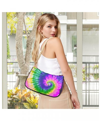 Green Purple Tie Dye Women's Handbags Tote Crossbody Bag Purse Ladies Shoulder Bag Hobo Handbag $16.79 Totes