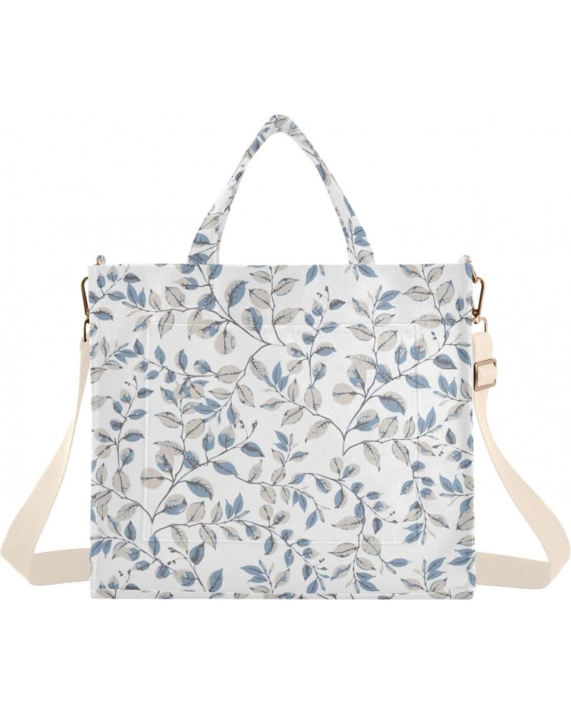 Abstract Mid Blue Leaves Women Purse Totes Crossbody Tote Bag Christmas Gift Large Capacity Purse Size S $11.76 Totes