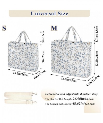 Abstract Mid Blue Leaves Women Purse Totes Crossbody Tote Bag Christmas Gift Large Capacity Purse Size S $11.76 Totes