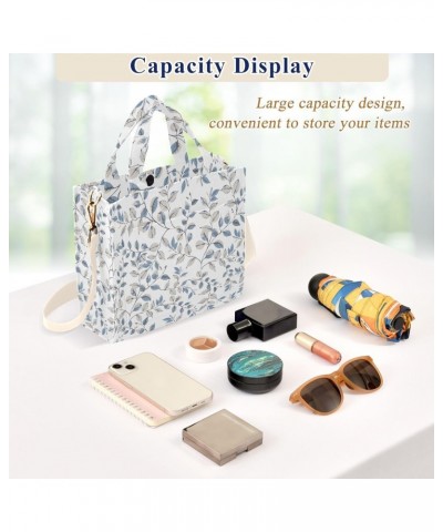 Abstract Mid Blue Leaves Women Purse Totes Crossbody Tote Bag Christmas Gift Large Capacity Purse Size S $11.76 Totes