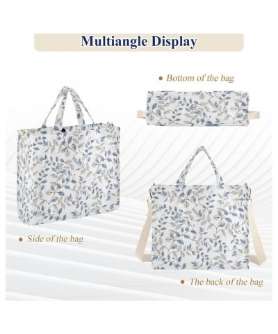 Abstract Mid Blue Leaves Women Purse Totes Crossbody Tote Bag Christmas Gift Large Capacity Purse Size S $11.76 Totes