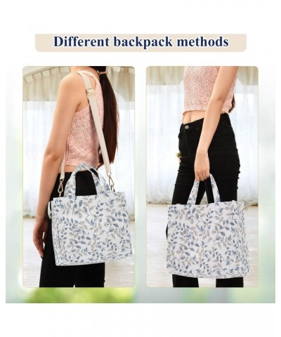 Abstract Mid Blue Leaves Women Purse Totes Crossbody Tote Bag Christmas Gift Large Capacity Purse Size S $11.76 Totes