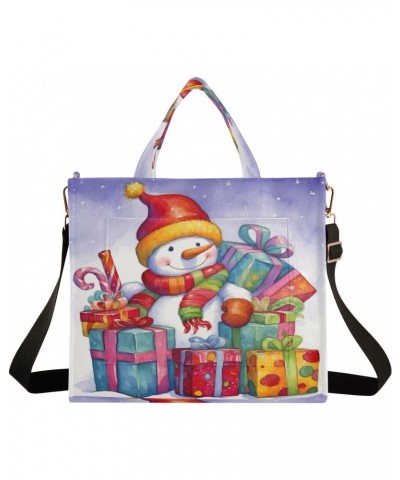 Christmas Snowman Crossbody Bag Women Corduroy Tote Bags Casual Shoulder Handbag Hobo Messenger Bag, S $9.63 Totes