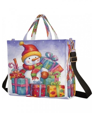 Christmas Snowman Crossbody Bag Women Corduroy Tote Bags Casual Shoulder Handbag Hobo Messenger Bag, S $9.63 Totes