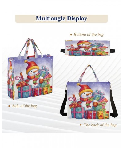 Christmas Snowman Crossbody Bag Women Corduroy Tote Bags Casual Shoulder Handbag Hobo Messenger Bag, S $9.63 Totes