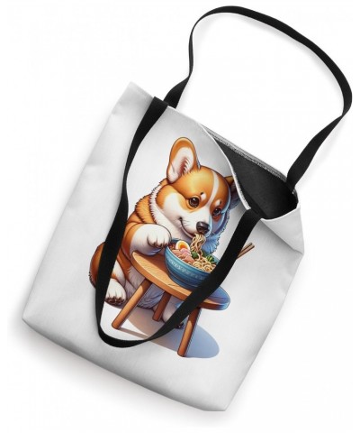 Corgi Dog Slurping Ramen Noodles Cute Foodie Animal Lover Tote Bag $11.04 Totes