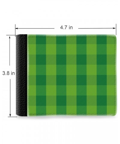 Unique Desige Pattern - Green Checkered tartan plaid pattern, Slim Front Pocket Wallet Billfold RFID Blocking $10.00 Wallets