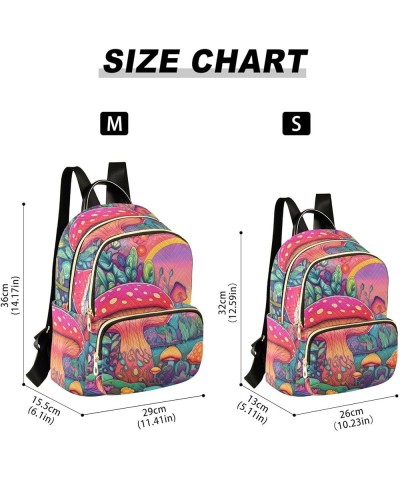 Women's Small Fashion Backpack Fantasy Vivid Mushroom Print Ladies Travel Daypack Aesthetic Shoulder Bag 11.4×6.1×14.1 IN $16...