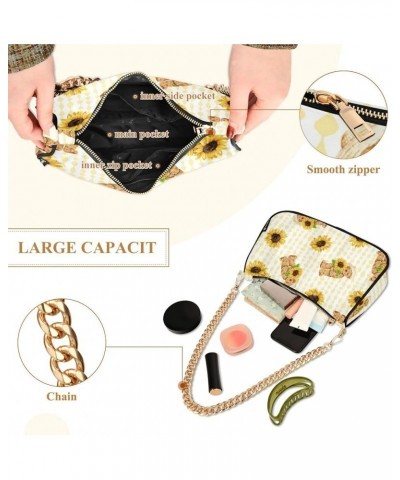 Shoulder Bag for Women Fabric Crescent Handbag with Zipper Chain Clutch Purses for Party Concert Teen Girls Travel 16 $15.29 ...