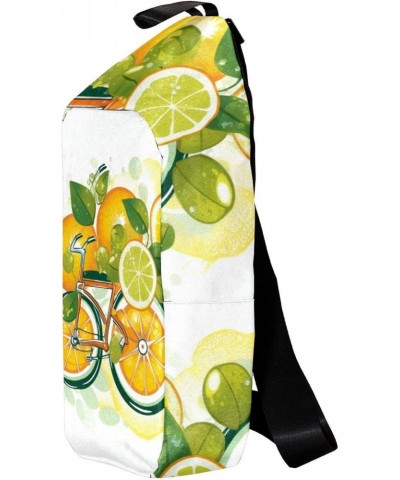 Crossbody Bags for Women,Crossbody Bag Men,Small Sling Bag,Bike Wheels Lemon and Orange,Crossbody Purse $13.57 Crossbody Bags