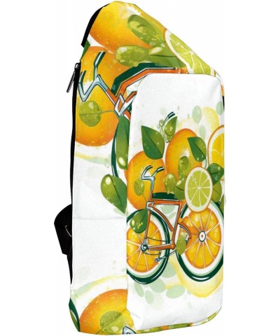 Crossbody Bags for Women,Crossbody Bag Men,Small Sling Bag,Bike Wheels Lemon and Orange,Crossbody Purse $13.57 Crossbody Bags