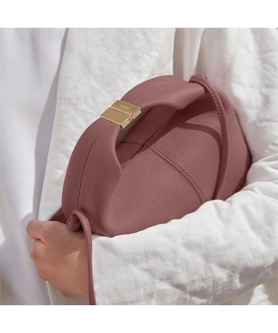 Leather Dumpling-Shaped Tote Bag Warm Gray $42.83 Totes