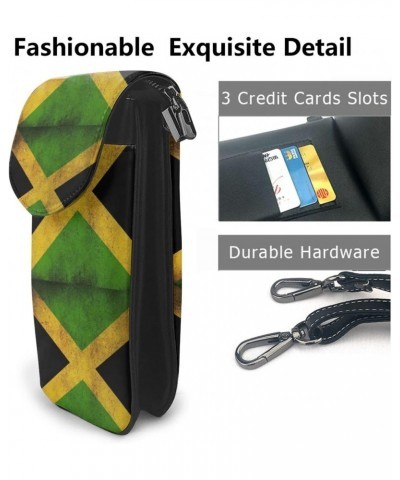 Jamaican Flag Small Crossbody Bag Cell Phone Pouch For Women Wallet Bag Coin Purse $17.33 Crossbody Bags