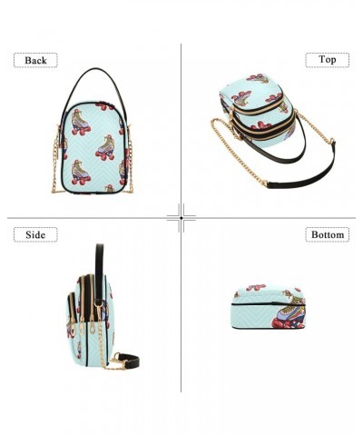 Roller Derby Skates Pattern Design Crossbody Bags Shoulder Bag for Women Stylish Ladies Messenger Bags Cell Phone Purse and H...