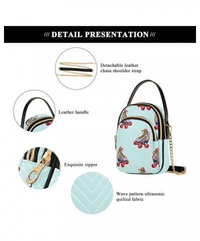 Roller Derby Skates Pattern Design Crossbody Bags Shoulder Bag for Women Stylish Ladies Messenger Bags Cell Phone Purse and H...