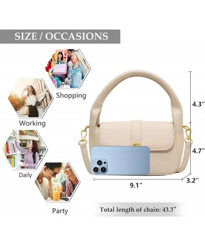 Small Handbag for Women PU Leather Shoulder Crossbody Hobo Bag Casual Evening Party Clutch Bags White $13.49 Shoulder Bags