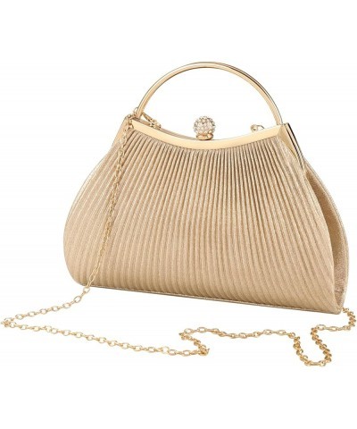 Womens Clutch Purse Evening Bags for Wedding, Prom, Party Champagne Gold B $17.99 Evening Bags