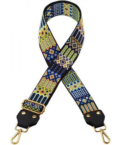 Purse Strap Crossbody Bag Straps Replcement Jacquard Embroidered 2" Wide Adjustable Ethnic Multicolor $9.00 Crossbody Bags