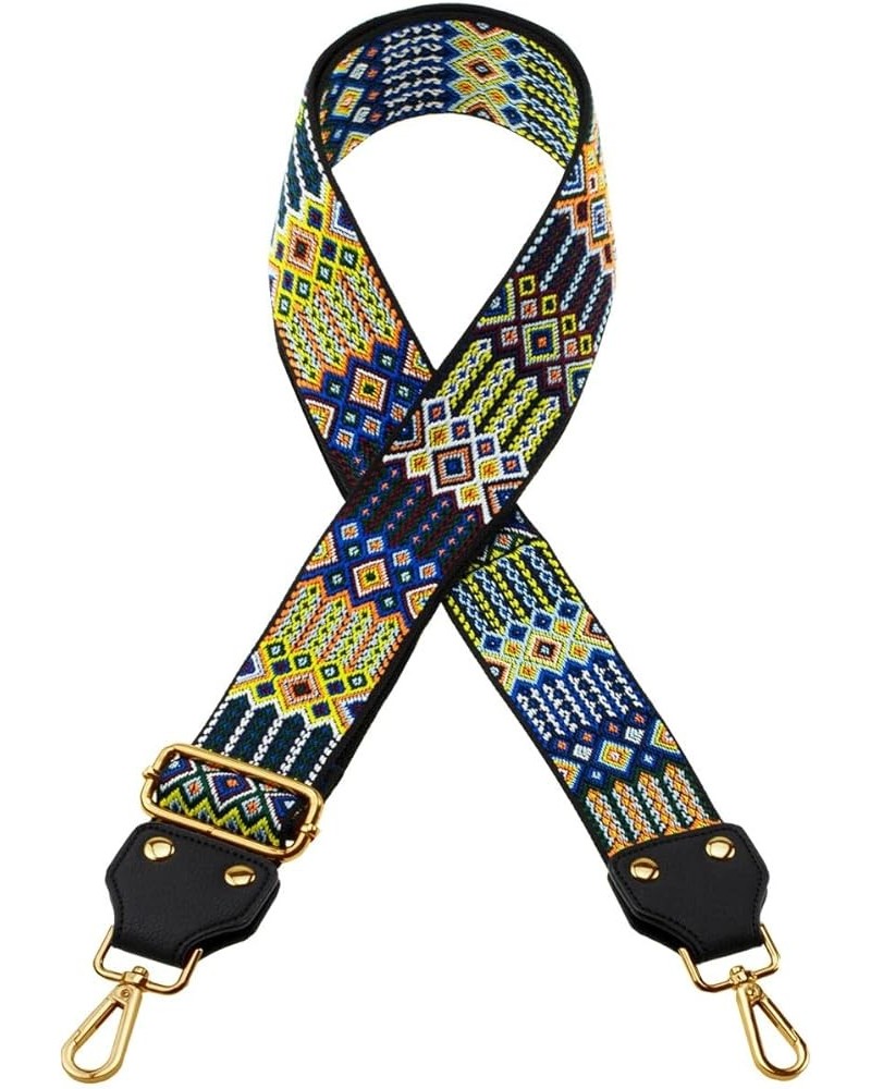 Purse Strap Crossbody Bag Straps Replcement Jacquard Embroidered 2" Wide Adjustable Ethnic Multicolor $9.00 Crossbody Bags