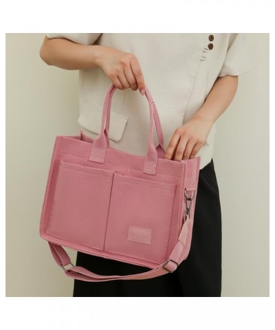 Canvas Tote Bag with Multi Pockets Everything Tote for Women Church Bag Mommy Diapper Bag with Compartments Pink $29.44 Totes