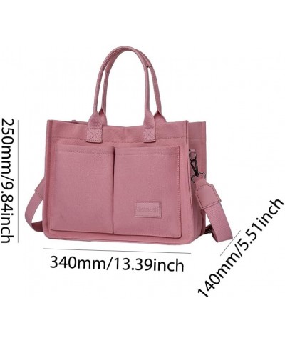 Canvas Tote Bag with Multi Pockets Everything Tote for Women Church Bag Mommy Diapper Bag with Compartments Pink $29.44 Totes