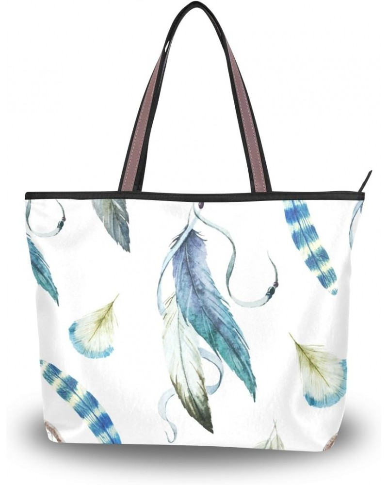 My Daily Women Tote Shoulder Bag Dream Catcher And Feather Handbag Large $16.19 Shoulder Bags