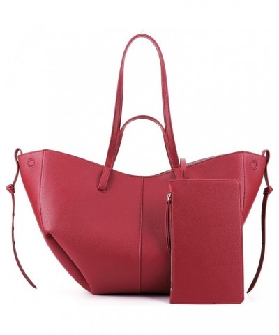 Tote Bag for Women Chic Leather Tote Handbag Fashion Large Shoulder Bags with Purse Underarm Bag Dumpling Bag Red $48.42 Totes