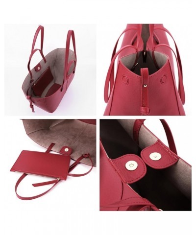 Tote Bag for Women Chic Leather Tote Handbag Fashion Large Shoulder Bags with Purse Underarm Bag Dumpling Bag Red $48.42 Totes