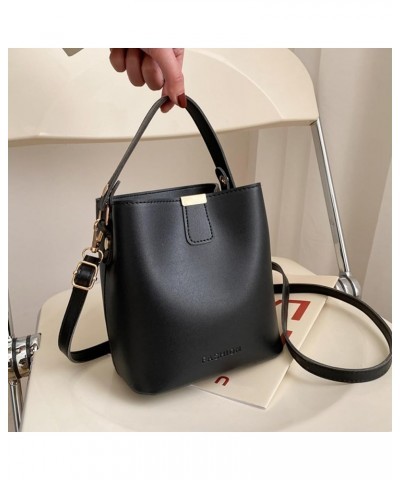 Leather Bucket Bags for Women Small Ladies Tote Handbag Travel Shopping Crossbody Purses Satchel Bag,Dark brown Black $11.32 ...