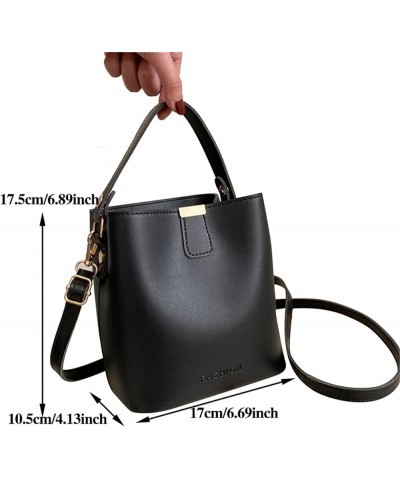 Leather Bucket Bags for Women Small Ladies Tote Handbag Travel Shopping Crossbody Purses Satchel Bag,Dark brown Black $11.32 ...