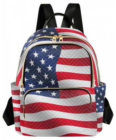 Small Backpack for Women Travel Bag Waving Usa American Flag Daypack Purse Fashion Shoulder Bag Rucksack Small B622 $12.22 Ba...