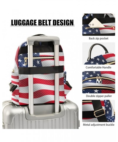 Small Backpack for Women Travel Bag Waving Usa American Flag Daypack Purse Fashion Shoulder Bag Rucksack Small B622 $12.22 Ba...