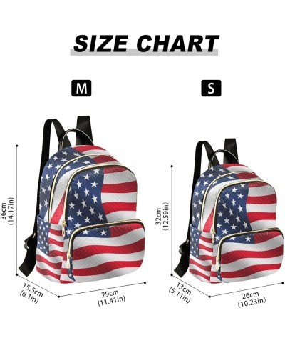 Small Backpack for Women Travel Bag Waving Usa American Flag Daypack Purse Fashion Shoulder Bag Rucksack Small B622 $12.22 Ba...