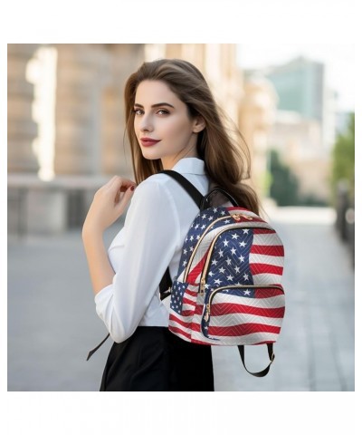 Small Backpack for Women Travel Bag Waving Usa American Flag Daypack Purse Fashion Shoulder Bag Rucksack Small B622 $12.22 Ba...