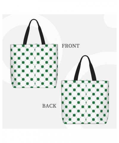 Women'S Soft Tote Shoulder Bag St-Patrick-Day-Green-Grass Foldable Travel Purse With Zipper Closure $14.22 Totes