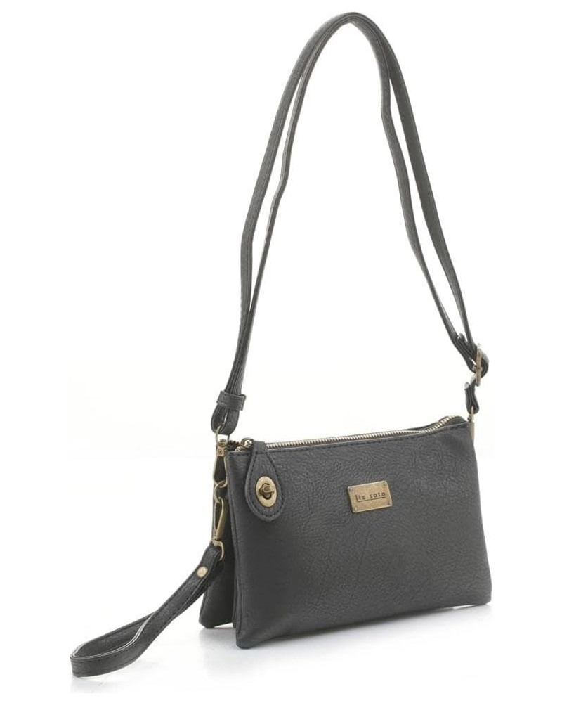 Ella Womens Crossbody Purse and Wristlet - PU Leather Wallet and Over the Shoulder Bags with Wrist Strap Black $22.36 Crossbo...