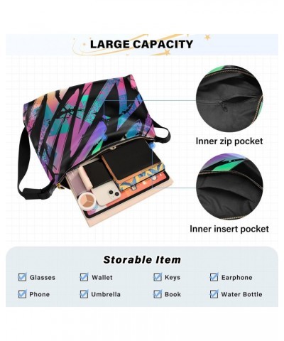 Women Boho Bag Abstract Graffiti Grunge Shoulder Bag PU Leather Pouch Crossbody Bag Large Tote Handbag For Quick Getaway Week...