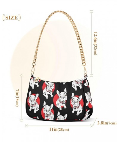 Venice Scenery Purses for Women Hobo Dressy Purse Women's Cute Handbags over the Shoulder Purse French Bulldog With Red Polka...