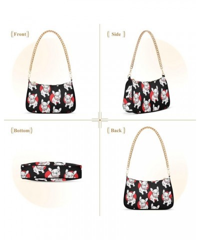 Venice Scenery Purses for Women Hobo Dressy Purse Women's Cute Handbags over the Shoulder Purse French Bulldog With Red Polka...