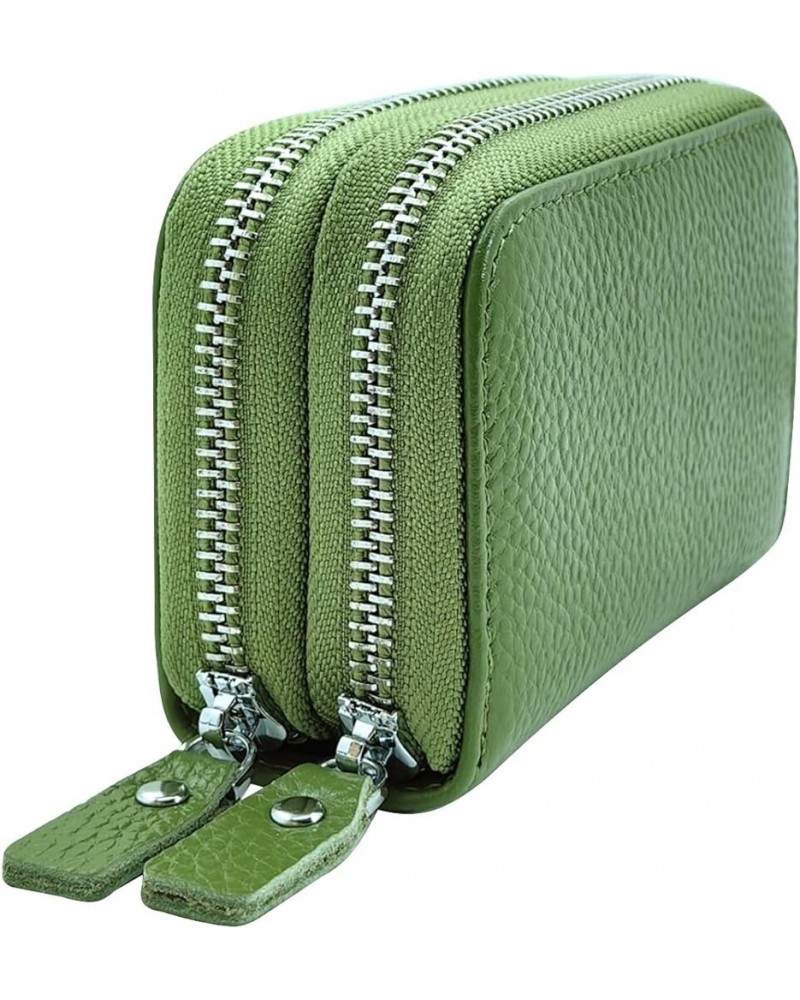 Ladies Leather Zip Credit Card Wallet, Accordion Wallet, Multi Compartment, RFID Blocking (Pink) Green $9.54 Wallets