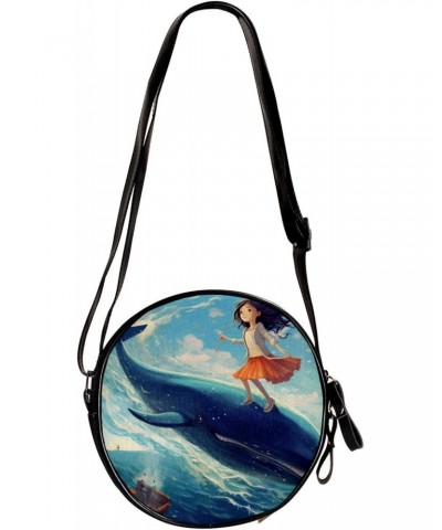 Crossbody Bags for Women,Crossbody Bag Men,Small Sling Bag,Blue Dream Girl Elf,Crossbody Purse $10.46 Crossbody Bags