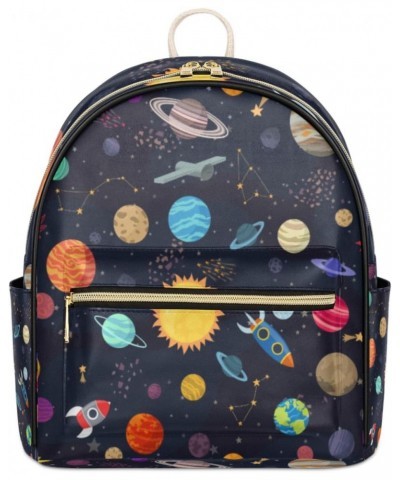 Galaxy Space Mini Backpack Purse for Women, Cartoon Planet Small Backpack Leather Casual Daypacks Ladies Shoulder Bags $25.75...