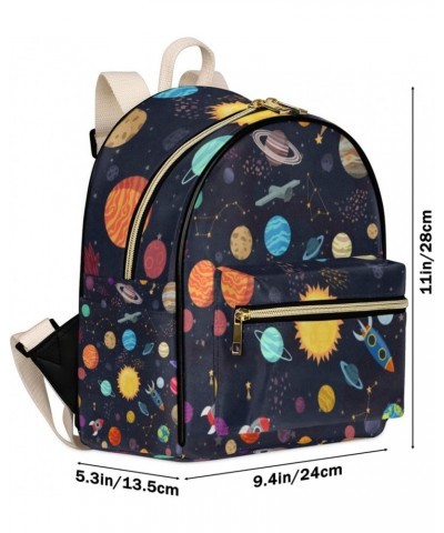 Galaxy Space Mini Backpack Purse for Women, Cartoon Planet Small Backpack Leather Casual Daypacks Ladies Shoulder Bags $25.75...