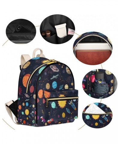 Galaxy Space Mini Backpack Purse for Women, Cartoon Planet Small Backpack Leather Casual Daypacks Ladies Shoulder Bags $25.75...