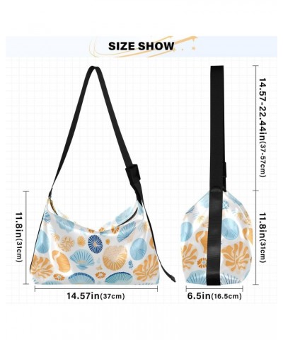 Beautiful Seashell Leaf Blossom Women's Leather Hobo Handbag Shoulder Bag Crossbody Casual Large Tote Bag Purse $15.18 Totes