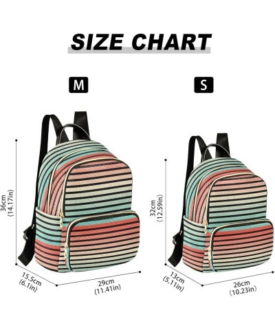 Vintage Retro Stripe Women's Backpack Purse Causal Daypack Work Travel College Business Trip Bag Shoulder Bag Medium $13.43 B...