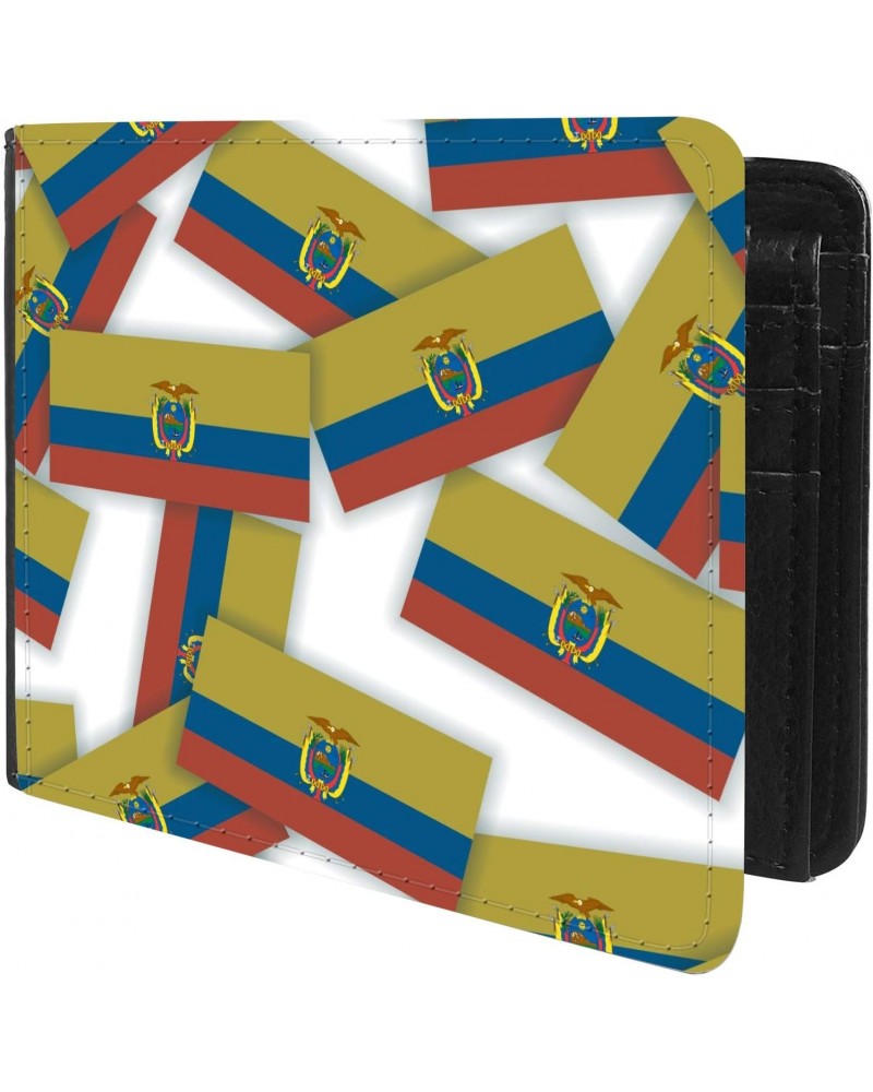 Unique Desige Pattern - Pattern collage of flags of Ecuador, Slim Front Pocket Wallet Billfold RFID Blocking $10.84 Wallets