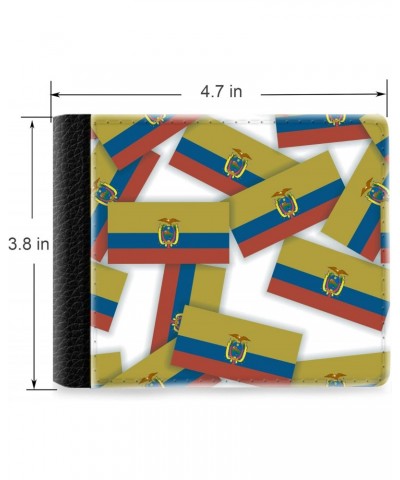 Unique Desige Pattern - Pattern collage of flags of Ecuador, Slim Front Pocket Wallet Billfold RFID Blocking $10.84 Wallets